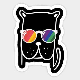 Dog Lover Pride Sunglasses Gay Pride LGBTQ+ Funny Sticker